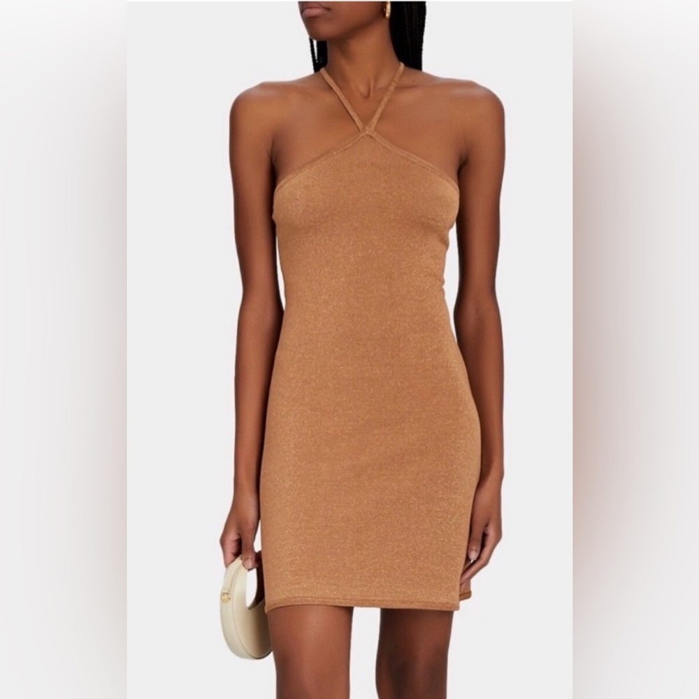 NWT Intermix brown sparkly halter dress. Size XL.
